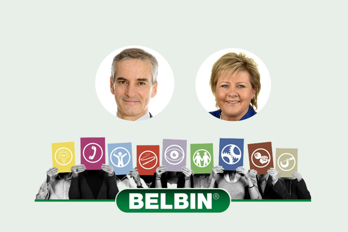 Hvilken Belbin rolleprofil har Erna, Jonas og de andre partilederne?